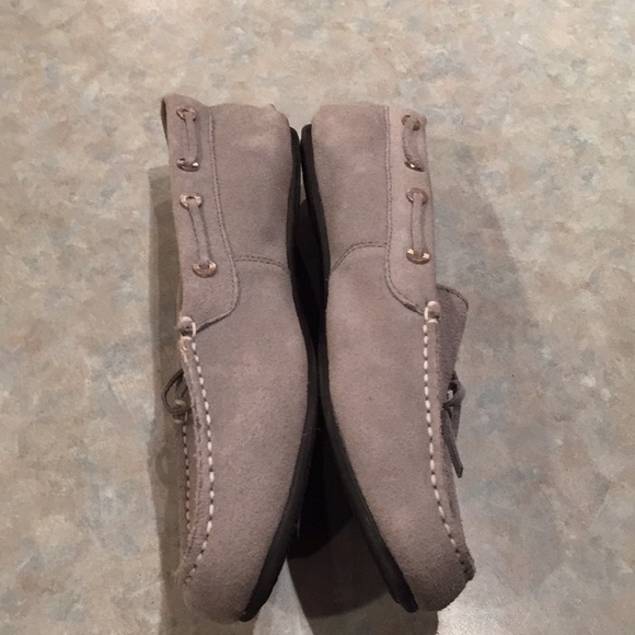 Lands End gray suede loafers (sz 7 1/2) - Picture 2 of 10